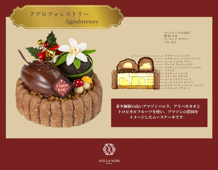 ご紹介：pâtisserie NOLI et NORIのアグロフォレストリークリスマスケーキ／2023年ママノのクリスマスケーキについて。
