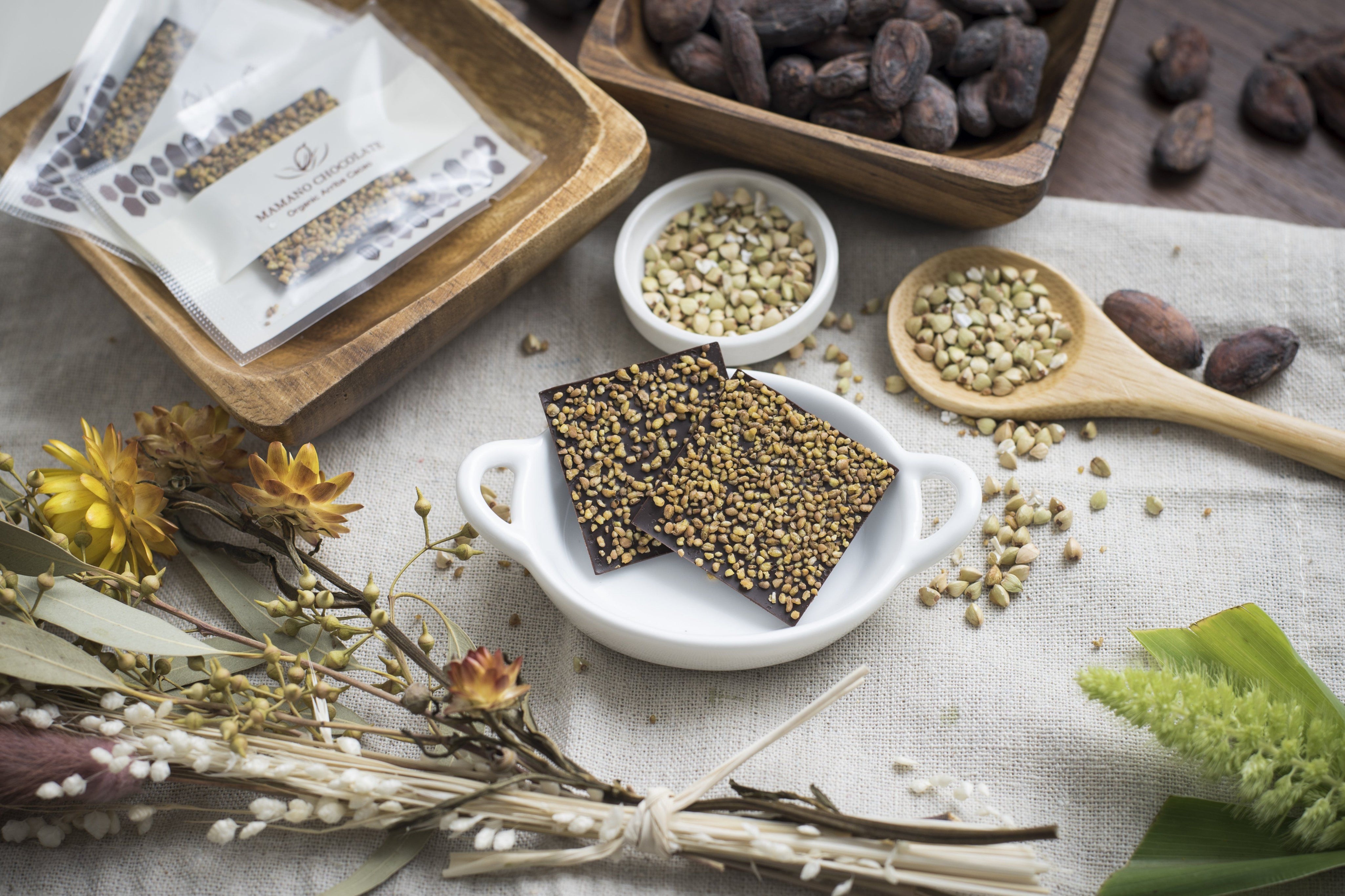 ママノチョコレート 定番商品のカードチョコレートに 韃靼そば