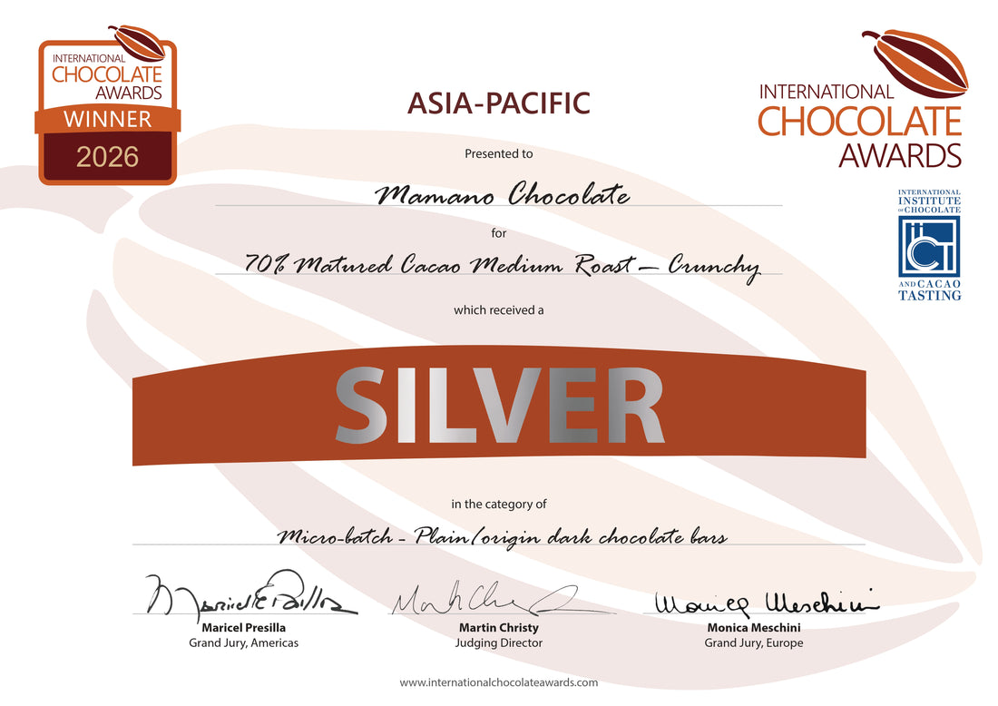 70% 完熟カカオ 中煎り焙煎ザクザクver 1枚｜ミニタブレット【ICA2026銀賞】